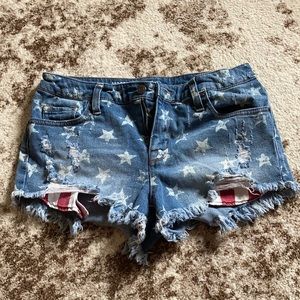 Mission supply co. high rise jean shorts